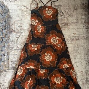 Floral Black and Brown Women's Dress